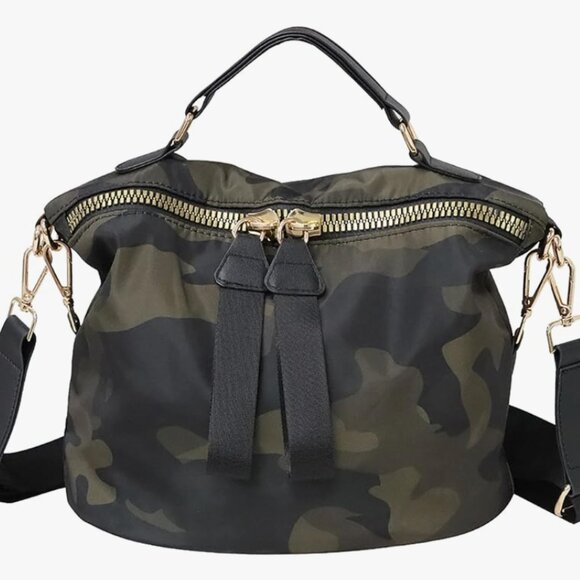 Source Unknown | Bags | Camo Nylon Antitheft Casual Shoulder Bag ...